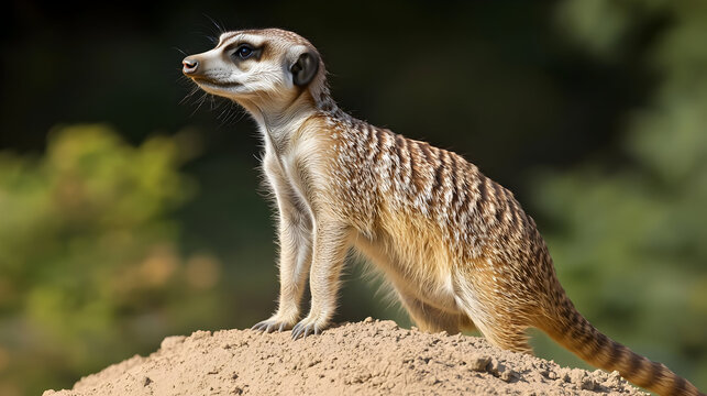 Meerkat Standing On Sand Mound