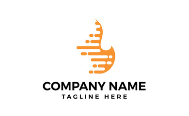 Fire logo design simple concept Premium Vector