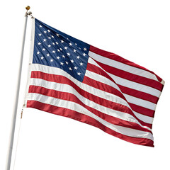 The flag of the United States of America isolated on white background PNG. AI GENERATED.