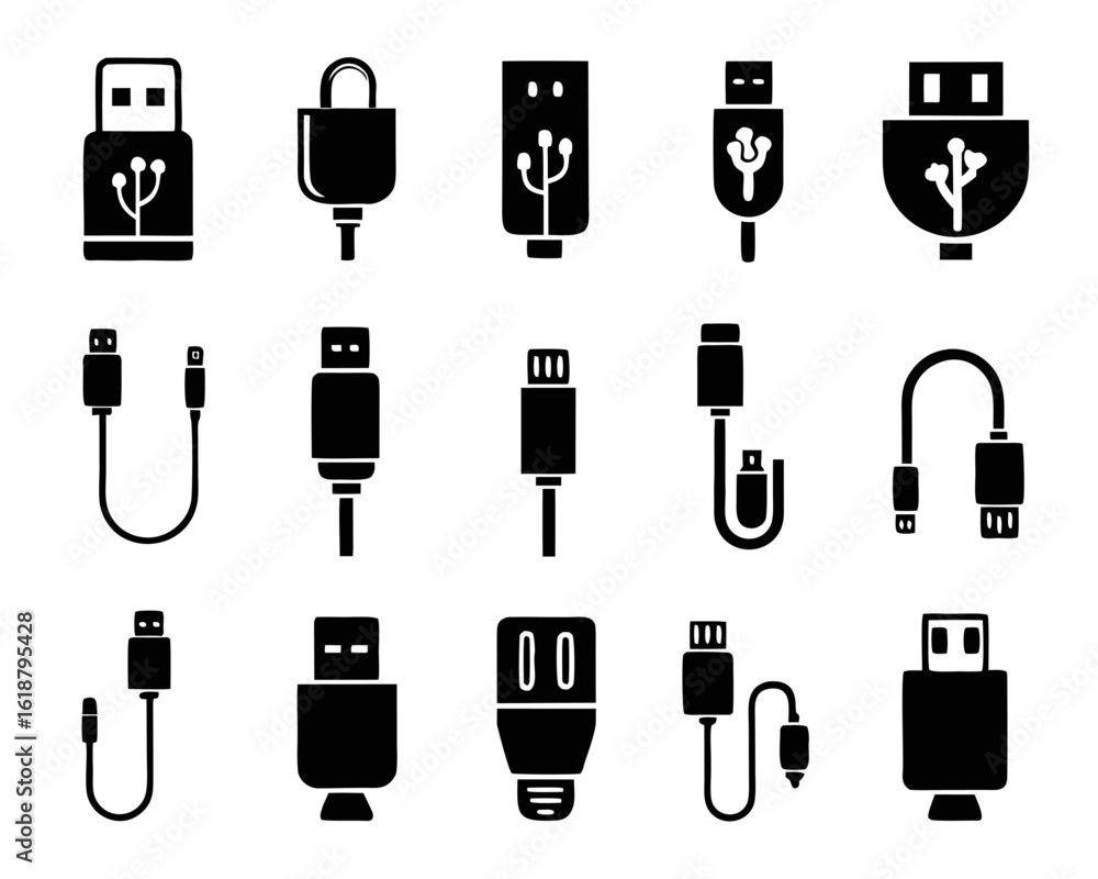 Poster modern usb connection symbol showcasing data transfer technology a digital interface graphic for con