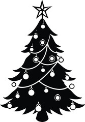 Christmas Tree Vector Illustration Set for Holiday and Winter Design