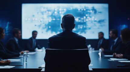 Mature Executive in Sharp Suit at Business Meeting Table