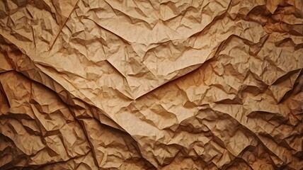 Textured Crumpled Parchment; Deep Brown Tones, Rustic and Aged Appearance, High-Resolution Scan.