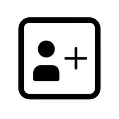 Obraz premium User plus square icon vector illustration