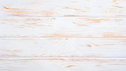 Rustic white wooden planks background with visible wood grain and subtle golden undertones for a textured surface ideal for various creative applications