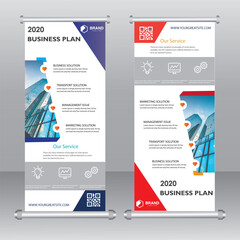 Vibrant Roll-Up Banner Designs with a Contemporary Abstract Look

