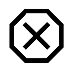 X octagon icon vector illustration