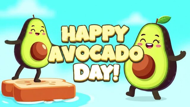 Cute Avocado Animation Celebrating Avocado Day