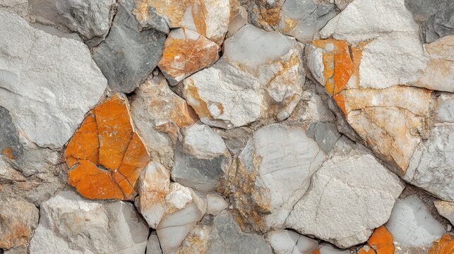 Angular Clasts of Breccia Rock Sample in Natural Formation