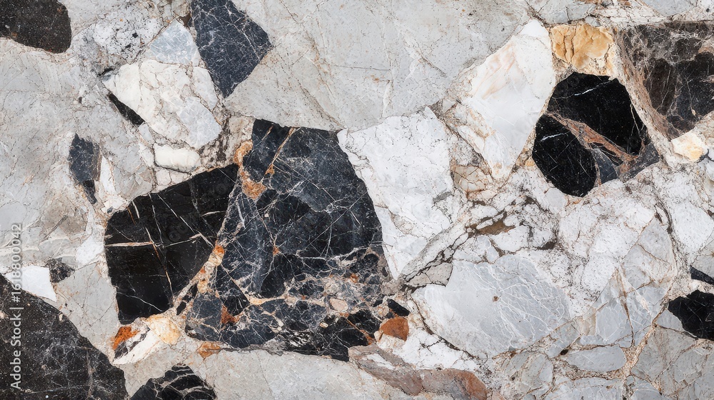 Poster angular breccia rock sample with embedded clasts and texture detail