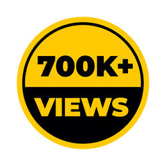 700K Views PNG, Trending Media Asset, Stylish Graphic Artwork, Yellow Colour