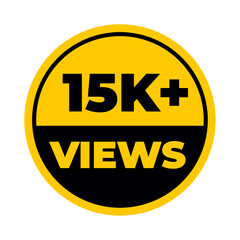15K Views png, Yellow Colour, Minimal Style, High Resolution