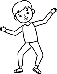 flat student profile in black line illustration