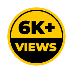 6K views png yellow colour, audience impact meter, popularity progress icon, milestone tracker