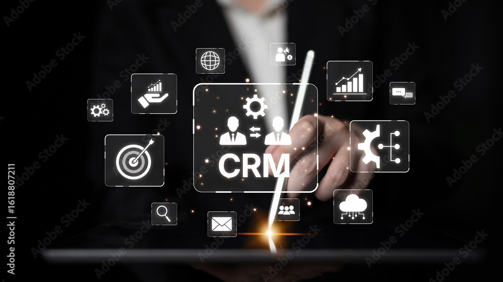 Poster crm platforms improve customer relationships through data analysis, crm communication tools, and aut