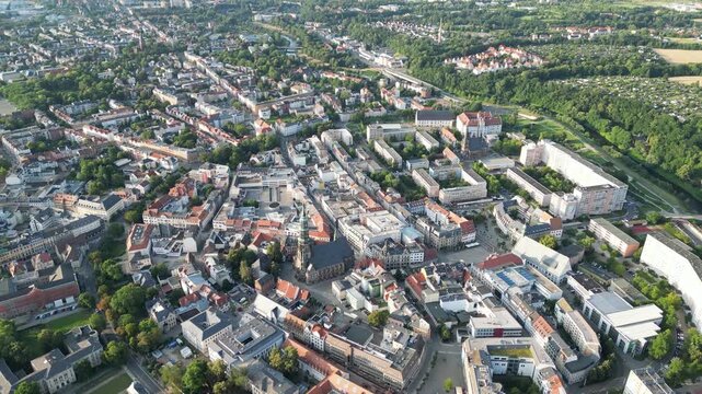 aerial view of zwickau in east germany saxony germany 4k video