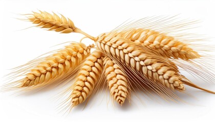 Wheat Isolated on White Background – Selective Focus