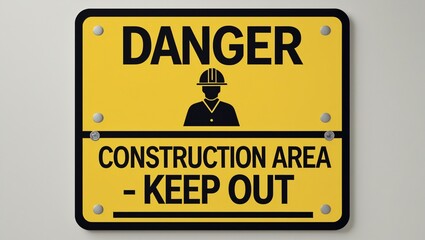 Obraz premium Danger Construction Area Signage
