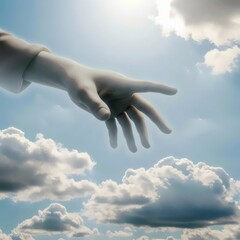spiritual epiphany moment featuring detailed hand of god