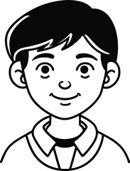 Obraz premium Editable Student Profile Line Art with White Background