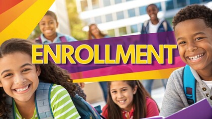 Back to School Diverse Smiling Students Gearing Up for a Bright Future with Energetic Sunny Day and