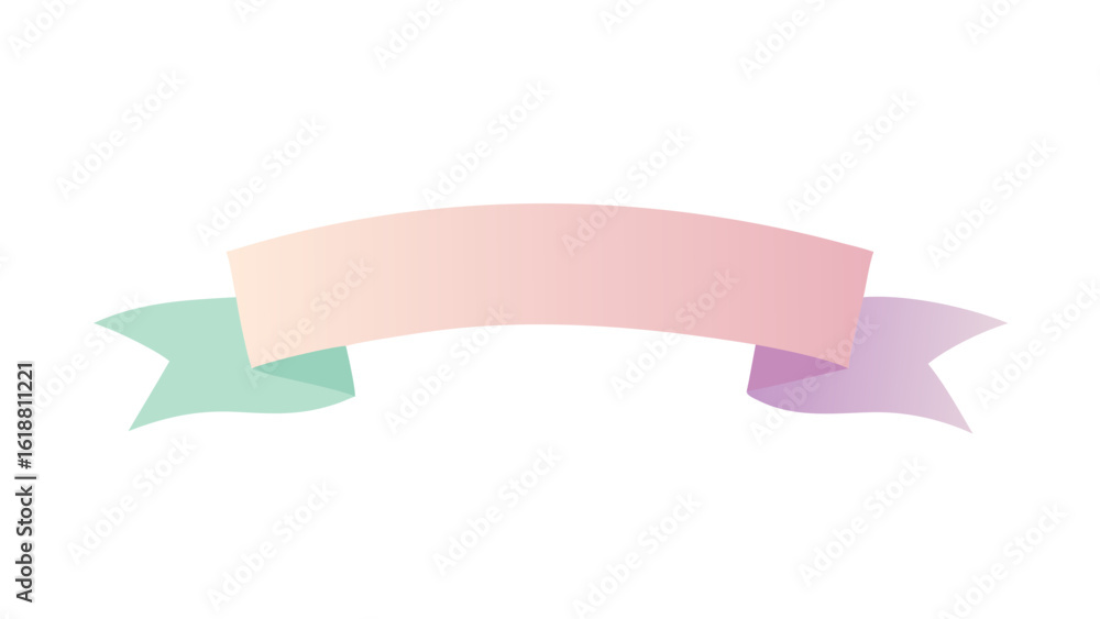 Poster soft gradient ribbon banner with pastel colors and copy space for text and design elements