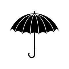 black umbrella isolated on white