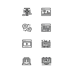 creative marketing and advertising 08 outline icon pack vector