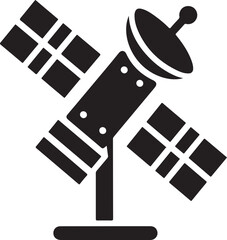 Global Logistics and Communication Satellite Vector Icons Set