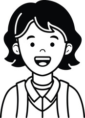 Obraz premium School Kid Avatars In Flat Illustration Style