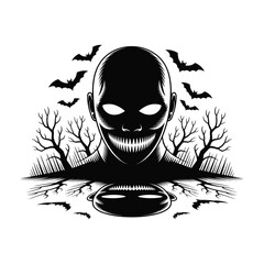 creeapy halloween mask silhouette