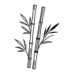 Obraz premium Isolated bamboo plants and leaves form a natural, Asian-inspired set, perfect for designs with a Japanese or Chinese aesthetic