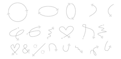 hand drawn arrow shapes, creative sketch style arrows in circle heart zigzag and symbol forms for infographic doodle design decorative elements or visual storytelling

