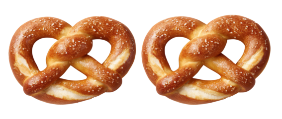 Twisted pretzels intertwined in a delightful display against a clean white backdrop, perfect for culinary activities and snack lovers