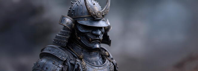 Samurai Warrior with Delicate Flower