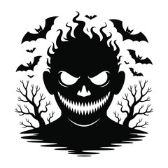 creeapy halloween mask silhouette