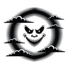 creeapy halloween mask silhouette