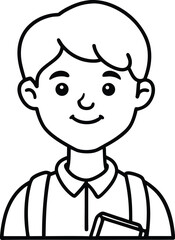 Fototapeta premium student character vector with clean white fill
