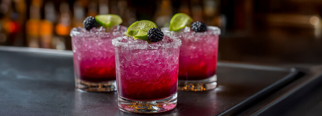 Refreshing Berry Cocktails with Lime Garnish