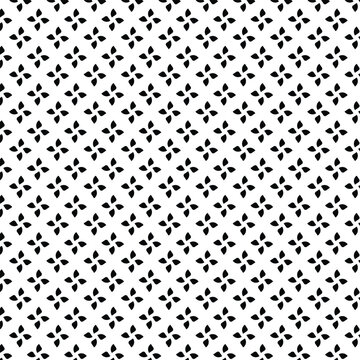 Seamless black and white floral minimal geometric pattern vector background. for wallpapers, pattern fills, surface textures, textile.