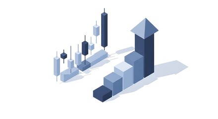 Fototapeta premium Isometric Financial Growth Chart
