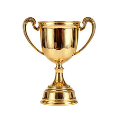 Gold trophy cup isolated on transparent background