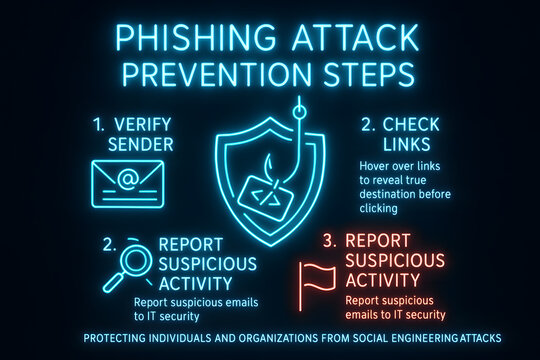 Phishing Attack Prevention Guide with Email Scam Examples and Verification Steps for Security Awareness