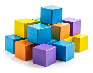 Obraz premium Colorful wooden blocks in a pyramid shape (2)