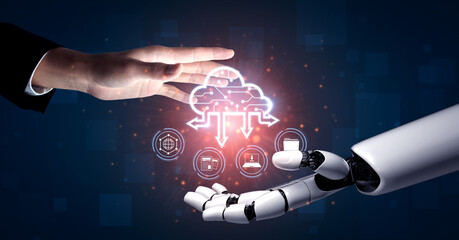 AI artificial intelligence optimizes cloud infrastructure with virtual assistants and intelligent...