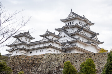 Close-Up View of Himeji Castle’s Elegant Architecture