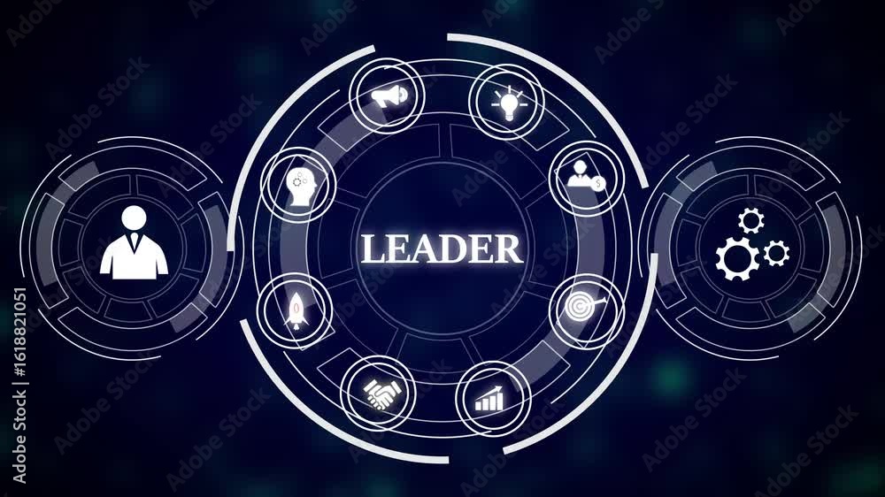 Poster abstract business technology hud interface animated loop seamless motion graphics corporate. teamwor