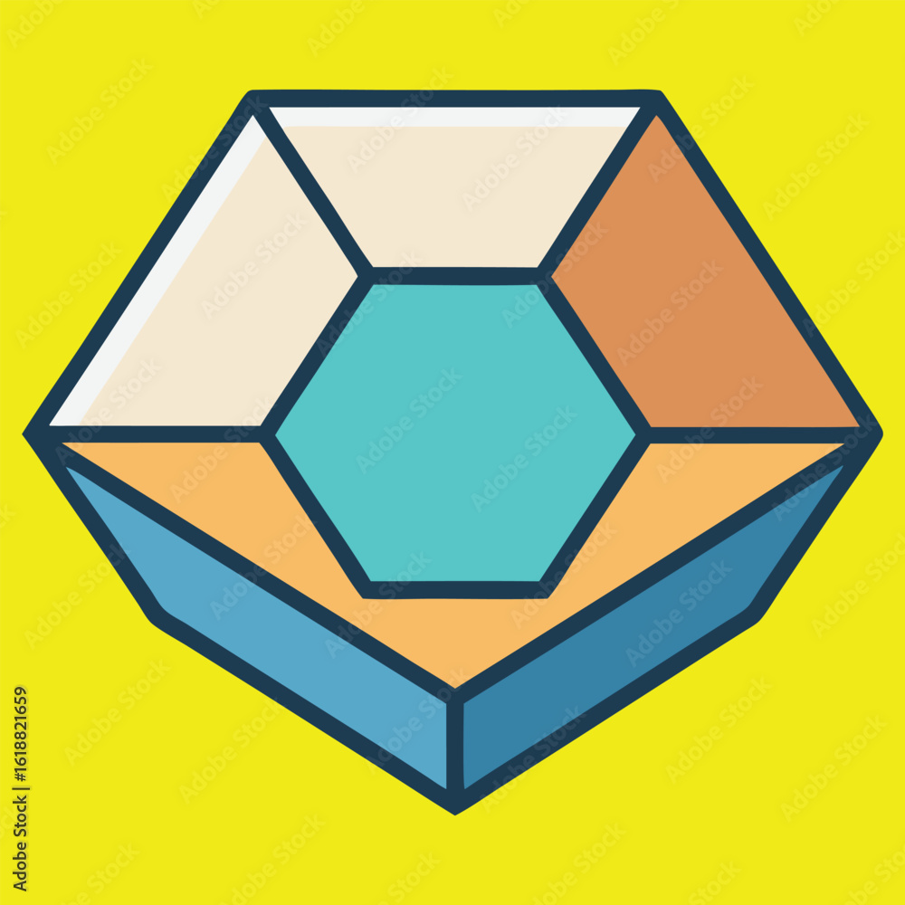 Poster modern abstract geometric hexagon block design with clean sharp edges.