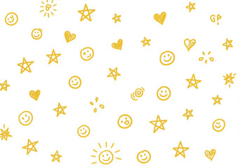 Doodles smile star golden shiny scrapbook
