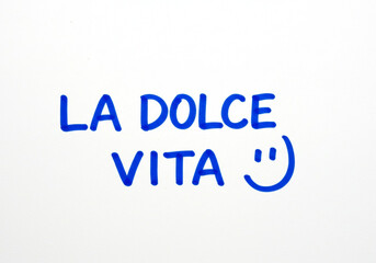 La dolce vita sweet life word scribble doodle happiness lightness love chill
